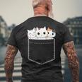 面白い猫 ポケット かわいい カワイイ キティ ラブ キャット ポケット付き メンズTシャツ バックプリント 高齢者への贈り物