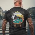 面白い猫のグラフィックプレイの猫ポーカープレイヤーは深刻なポーカーをプレイします メンズTシャツ バックプリント 高齢者への贈り物