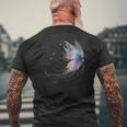 魔法の蝶 神秘的な蝶 銀河 星 メンズTシャツ バックプリント 高齢者への贈り物
