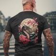 黒龍 桜 日本 美学 日本龍 メンズTシャツ バックプリント 高齢者への贈り物