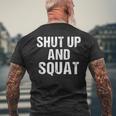 黙ってスクワット メンズTシャツ バックプリント 高齢者への贈り物