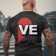２人で着るとハートが出来る Loveの文字になる 「Ve」カップル 恋人 メンズTシャツ バックプリント 高齢者への贈り物