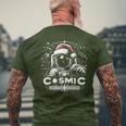 Cosmic Christmas Adventure ヴィンテージ宇宙飛行士サンタスペース メンズTシャツ バックプリント 高齢者への贈り物