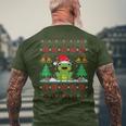 Frog Wearinganta Hat Christmas Lights Xmas Frog メンズTシャツ バックプリント 高齢者への贈り物