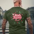 Happy Holiday And Merry Christmas Quote Festive Greetings メンズTシャツ バックプリント 高齢者への贈り物