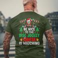 Be Nice To The Disc Jockeyanta Dj Disc Jockey Christmas メンズTシャツ バックプリント 高齢者への贈り物