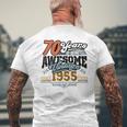 70歳の誕生日 ヴィンテージ 1955 70 Years Of Being Awesome レトロ メンズTシャツ バックプリント 高齢者への贈り物