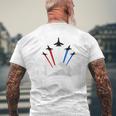 7月4日アメリカ独立記念日戦闘機ジェットクールグラフィック メンズTシャツ バックプリント 高齢者への贈り物