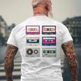 80 年代のロック カセットシャツ男性ヴィンテージ ロック カセット テープ メンズTシャツ バックプリント 高齢者への贈り物