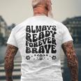 Always Ready Forever Brave 消防士 消防士 メンズTシャツ バックプリント 高齢者への贈り物