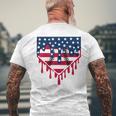 Baseball Drip Boy Ice Cream Patriotic American Flag 4Th July Men's T-shirt Back Print Gifts for Old Men