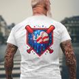 Baseball Drip Ice Cream 4Th Of July Usa Flag Men's T-shirt Back Print Gifts for Old Men