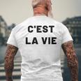C'est Laie フランス語格言グラフィックデザイン メンズTシャツ バックプリント 高齢者への贈り物
