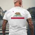 California Republic ノベルティ カリフォルニアベア カリフォルニアフラッグ メンズTシャツ バックプリント 高齢者への贈り物