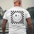 Camisa De Caraonriente A Cuadros Con Ojos Guiños Cara Feliz De Los Años 90 Camiseta Hombre Estampado Espalda Regalos para ancianos