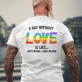 Celebrating Love Lgbtq ゲイプライドグッズ レズビアンレインボー メンズTシャツ バックプリント 高齢者への贈り物