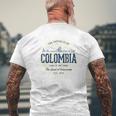 Colombia レトロなスタイルのヴィンテージコロンビア メンズTシャツ バックプリント 高齢者への贈り物