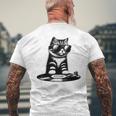 Cool Dj Cat ビニールレコード愛好家 メンズTシャツ バックプリント 高齢者への贈り物