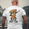 Dabbing Pizza スライス ダンス ピザ 幼児 男の子 ダンス 食通 メンズTシャツ バックプリント 高齢者への贈り物