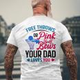 Dad Loves You Free Throw Or Pink Bows 性別発表 メンズTシャツ バックプリント 高齢者への贈り物