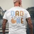 Dad Of Theweet One クッキーとミルク 1歳の誕生日パーティー メンズTシャツ バックプリント 高齢者への贈り物