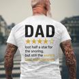 Dadtar Rating いびきジョーク 世界最高のお昼寝チャンピオン メンズTシャツ バックプリント 高齢者への贈り物