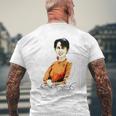 Daw Aunganuu Kyi-Signature 長袖tシャツ メンズTシャツ バックプリント 高齢者への贈り物