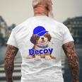 Decoy 愛犬 子犬 デコピン Decoy Kooikerhondje Puppy メンズTシャツ バックプリント 高齢者への贈り物
