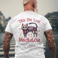 Dia De Los Meowtos Muertos シュガースカル キャット 死者の日 メンズTシャツ バックプリント 高齢者への贈り物