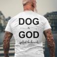 Dog Is Godpelled Backwards-面白い犬の言葉 メンズTシャツ バックプリント 高齢者への贈り物