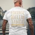 Foxtrots Deltas Tangos Resist Camo Camouflage Parks Hunting Men's T-shirt Back Print Gifts for Old Men