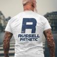 Russell Pathetic Unathletic プットダウン&インシュルト メンズTシャツ バックプリント 高齢者への贈り物