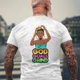 God Goals グラインドメラニン クリスチャン 楽しい ブラック クイーン ガールズ メンズTシャツ バックプリント 高齢者への贈り物