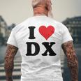 I Heart Dx Initials I Love DX First And Last Name D X メンズTシャツ バックプリント 高齢者への贈り物
