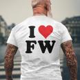 I Heart Fw Initials I Love FW First And Last Name F W メンズTシャツ バックプリント 高齢者への贈り物
