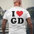 I Heart Gd Initials I Love GD First And Last Name G D メンズTシャツ バックプリント 高齢者への贈り物