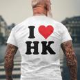 I Heart Hk Initials I Love HK First And Last Name H K メンズTシャツ バックプリント 高齢者への贈り物