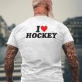 I Heart Hockey メンズTシャツ バックプリント 高齢者への贈り物