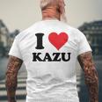 I Heart Kazu 名 I Love パーソナライズ メンズTシャツ バックプリント 高齢者への贈り物