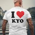 I Heart Kyo ファーストネーム I Love パーソナライズ メンズTシャツ バックプリント 高齢者への贈り物