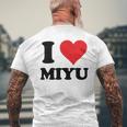 I Heart Miyu ファーストネーム I Love パーソナライズ メンズTシャツ バックプリント 高齢者への贈り物