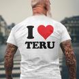 I Heart Teru 名 I Love パーソナライズ メンズTシャツ バックプリント 高齢者への贈り物