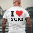 I Heart Yukiファーストネーム I Love パーソナライズ メンズTシャツ バックプリント 高齢者への贈り物