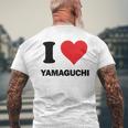 I Heart 山口 Japan Love 日本土産 メンズTシャツ バックプリント 高齢者への贈り物