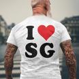 I Heartg イニシャル I LoveG 姓 G メンズTシャツ バックプリント 高齢者への贈り物