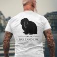 Holland Lop Rabbitブラックシルエット メンズTシャツ バックプリント 高齢者への贈り物