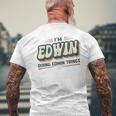 I'm Edwin Doing Edwin Things Edwin 名前 メンズTシャツ バックプリント 高齢者への贈り物