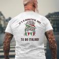 It's A Beautiful Day To Be Italian イタリア国旗 ミーム 背面に メンズTシャツ バックプリント 高齢者への贈り物