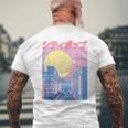Japan City Pop カワイイ 80年代 日本アニメ 音楽 美学 メンズTシャツ バックプリント 高齢者への贈り物