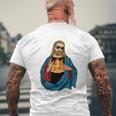 Jesus Holding A Pizza 長袖tシャツ メンズTシャツ バックプリント 高齢者への贈り物
